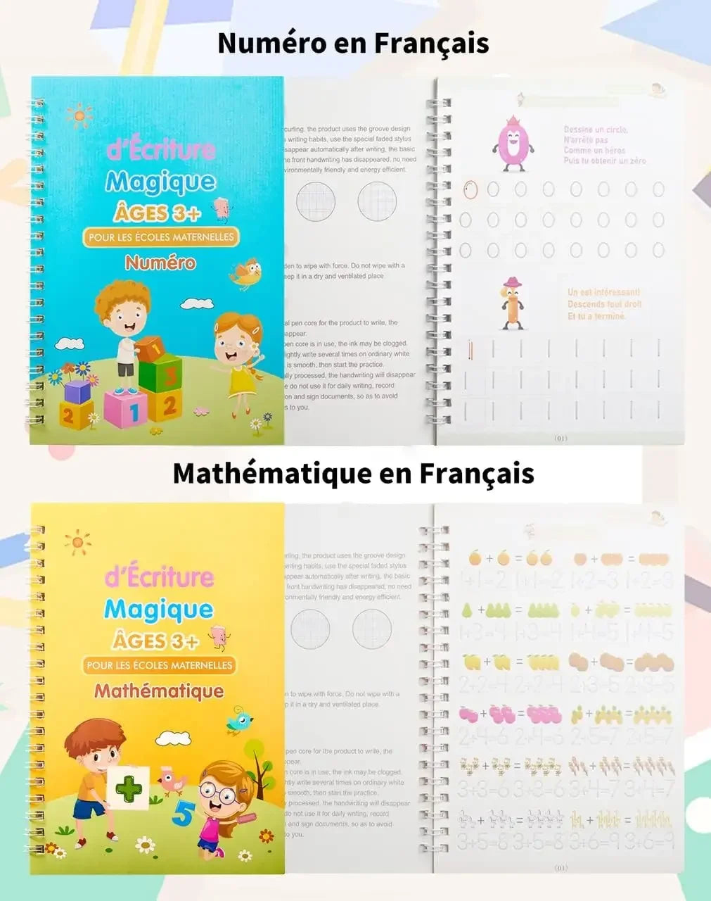 French Magic Practice Copybook Magic Book That Can Be Reused Learn Alphanumeric Drawing Math Writing Children Calligraphy