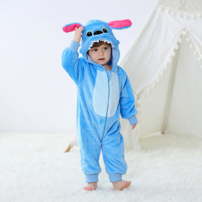 Newborn Baby Romper Infant Long Sleeve Clothes Kigurumi Cute Stitch Animal Cartoon Jumpsuit Girls Boys Pajamas Costume Halloween