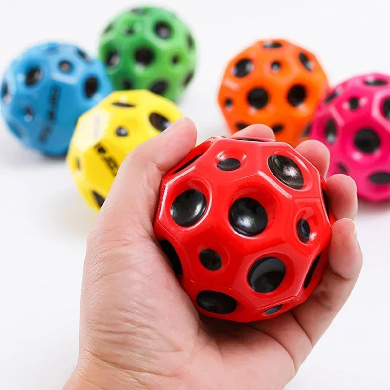 Puppy High Resilience Hole Ball Soft Bouncy Ball Anti-fall Moon Shape Porous Bouncy Ball Outdoor Sport Ergonomic Squeeze Toys