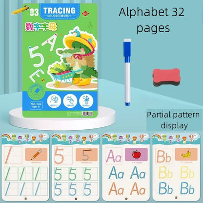 Magical Montessori Tracing Workbook Reusable Pen Control and Tracing Book for Kids Calligraphy and Drawing Educational Toys