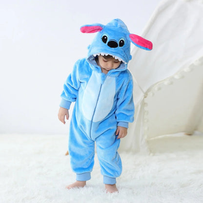 Newborn Baby Romper Infant Long Sleeve Clothes Kigurumi Cute Stitch Animal Cartoon Jumpsuit Girls Boys Pajamas Costume Halloween