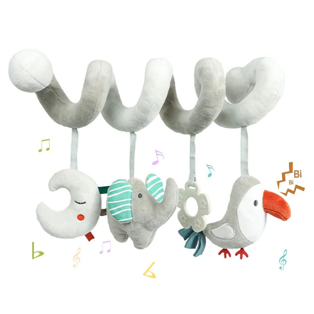 Car Seat Toys Infant Color Elephant Stroller Stretch Spiral Activity Baby Hanging Toys for Crib Mobile Newborn Sensory Toy Gifts