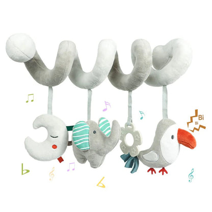 Car Seat Toys Infant Color Elephant Stroller Stretch Spiral Activity Baby Hanging Toys for Crib Mobile Newborn Sensory Toy Gifts