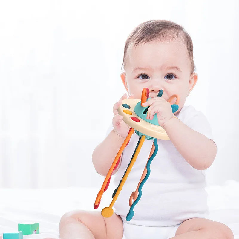 Montessori Pull String Sensory Toys Baby 6 12 Months Silicone Develop Teething Activity Toys For Baby 1-3Y Educational Toys