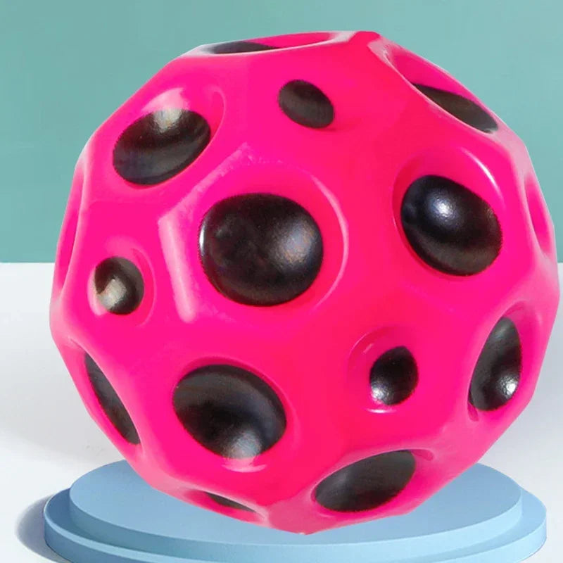 Puppy High Resilience Hole Ball Soft Bouncy Ball Anti-fall Moon Shape Porous Bouncy Ball Outdoor Sport Ergonomic Squeeze Toys