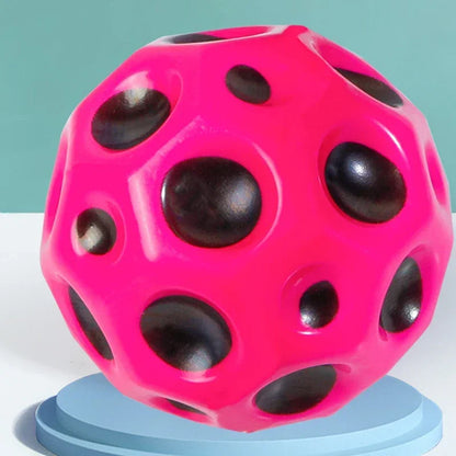 Puppy High Resilience Hole Ball Soft Bouncy Ball Anti-fall Moon Shape Porous Bouncy Ball Outdoor Sport Ergonomic Squeeze Toys