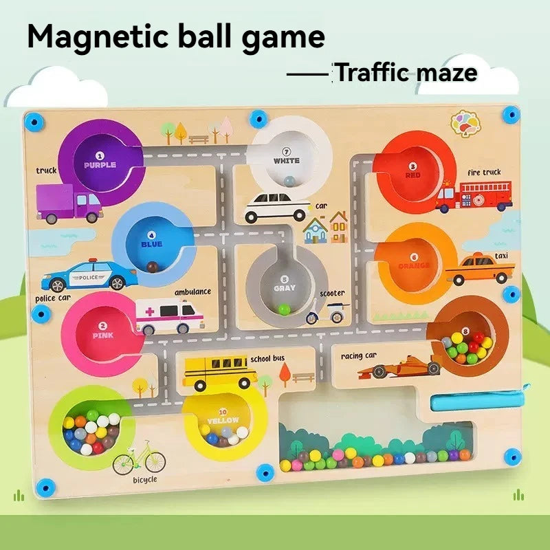 Magnetic digital bead magnetic maze toy for children's puzzle practice, attention and concentration training game for ages 2-6