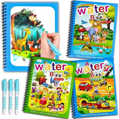Drawing Coloring Books for Kids Magic Water Book with Pen 2 To 4 Years Old Children Learning  Education Toy Baby Montessori Toys