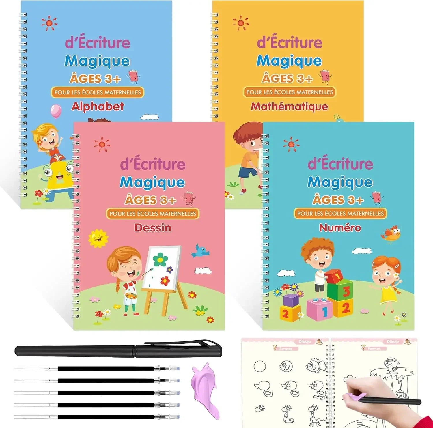 French Magic Practice Copybook Magic Book That Can Be Reused Learn Alphanumeric Drawing Math Writing Children Calligraphy