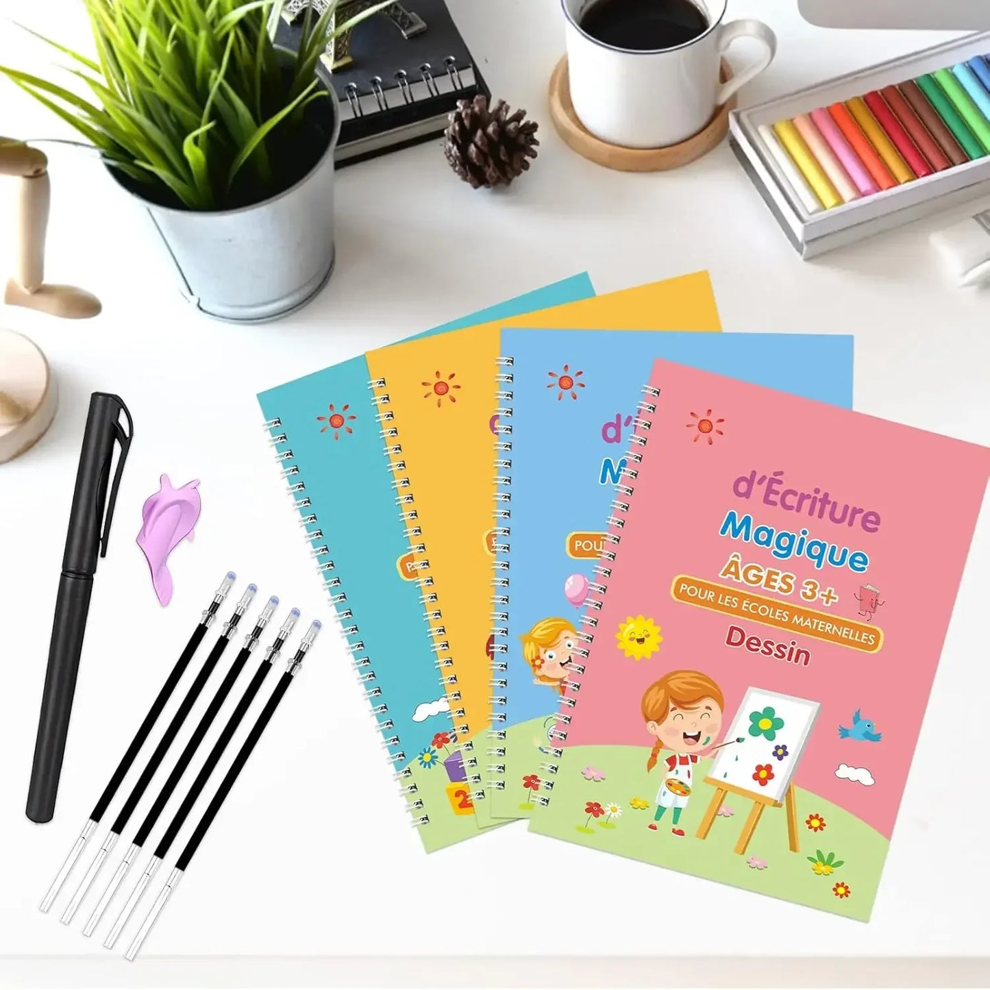 French Magic Practice Copybook Magic Book That Can Be Reused Learn Alphanumeric Drawing Math Writing Children Calligraphy
