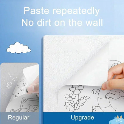 Children's Graffiti Scrolls Extra Long Colored Drawing Paper Kindergarten Baby Colored Scrolls Self Adhesive Not Damaging