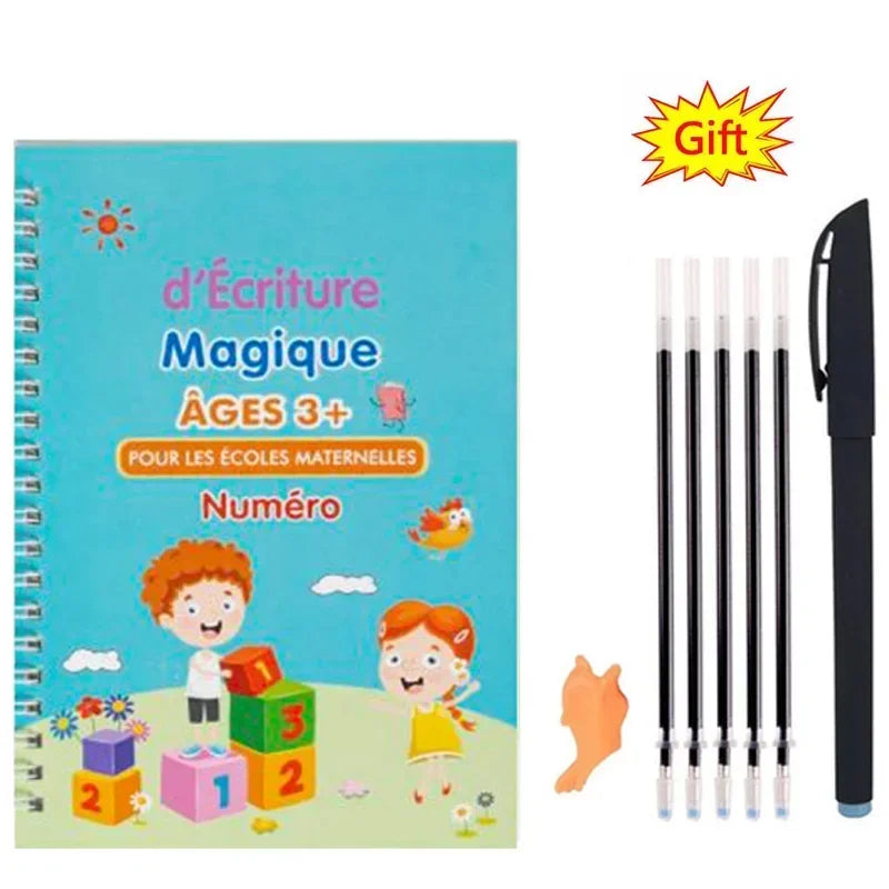 French Magic Practice Copybook Magic Book That Can Be Reused Learn Alphanumeric Drawing Math Writing Children Calligraphy