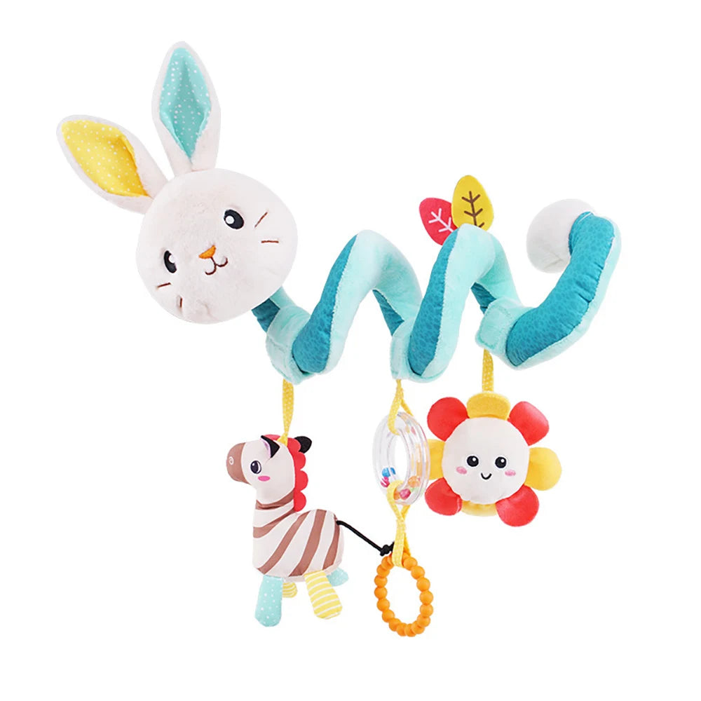 Car Seat Toys Infant Color Elephant Stroller Stretch Spiral Activity Baby Hanging Toys for Crib Mobile Newborn Sensory Toy Gifts