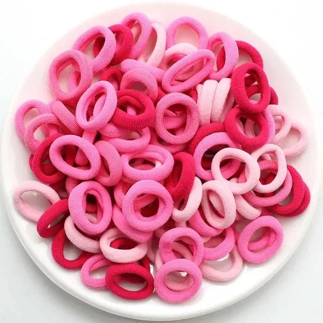 200PCS Women Girls Colorful Nylon Elastic Hair Bands Ponytail Hold Small Hair Tie Rubber Bands Scrunchie Hair Accessories