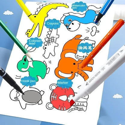 Children's Graffiti Scrolls Extra Long Colored Drawing Paper Kindergarten Baby Colored Scrolls Self Adhesive Not Damaging