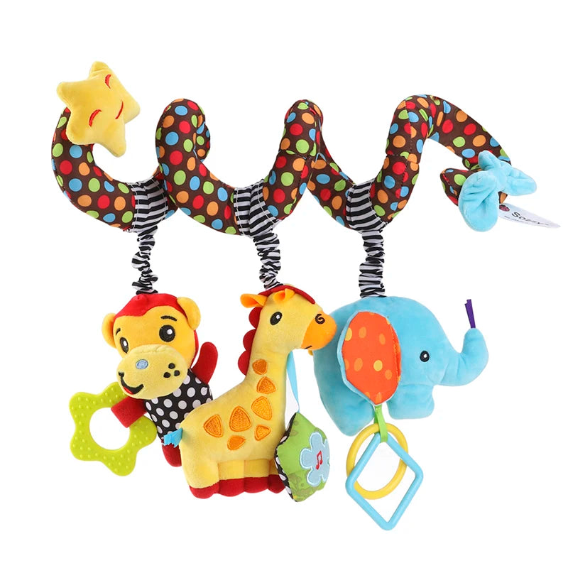 Car Seat Toys Infant Color Elephant Stroller Stretch Spiral Activity Baby Hanging Toys for Crib Mobile Newborn Sensory Toy Gifts