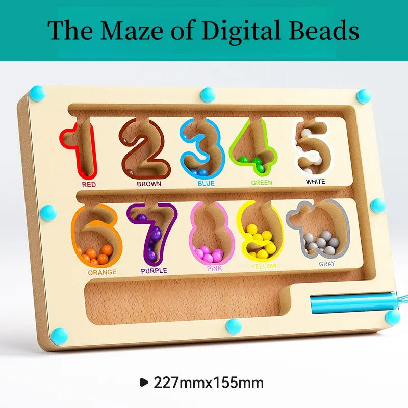Magnetic digital bead magnetic maze toy for children's puzzle practice, attention and concentration training game for ages 2-6