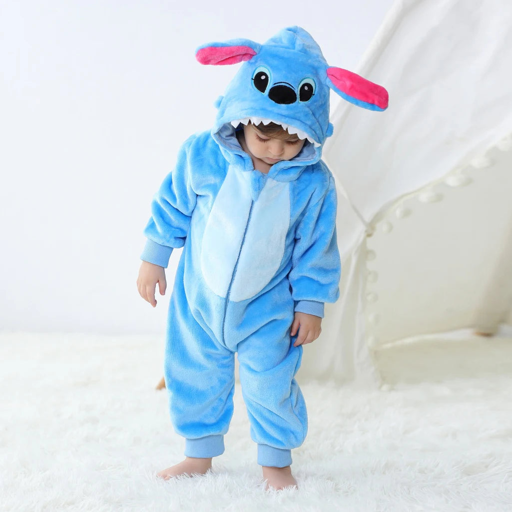 Newborn Baby Romper Infant Long Sleeve Clothes Kigurumi Cute Stitch Animal Cartoon Jumpsuit Girls Boys Pajamas Costume Halloween