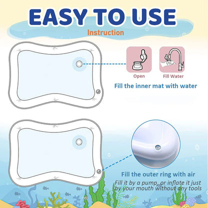 1pc Inflatable PVC Baby Playing Water Mat White Jellyfish Toddler Pad Kids Early Education Activity Toys Mat Cushion Kids Gift