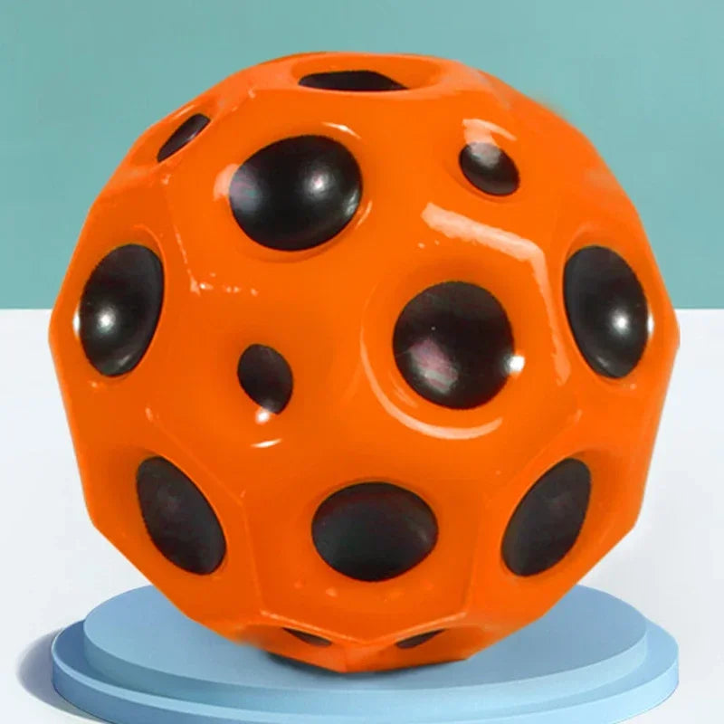 Puppy High Resilience Hole Ball Soft Bouncy Ball Anti-fall Moon Shape Porous Bouncy Ball Outdoor Sport Ergonomic Squeeze Toys