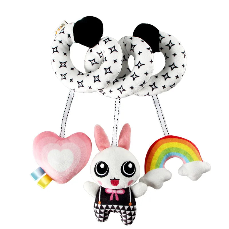 Car Seat Toys Infant Color Elephant Stroller Stretch Spiral Activity Baby Hanging Toys for Crib Mobile Newborn Sensory Toy Gifts