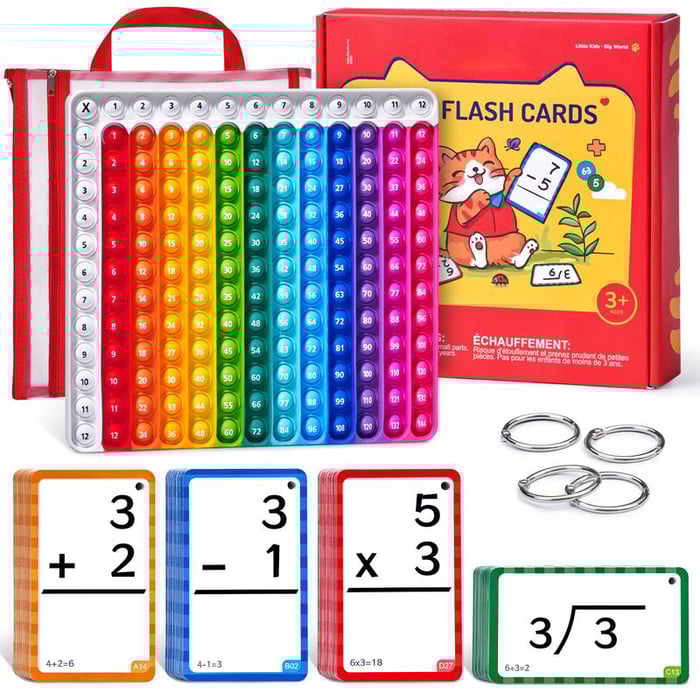 Math Fidget Toy, Math Game with Addition,Subtraction,Multiplication,Division Flash Cards or Time Table(Using age: 3+)